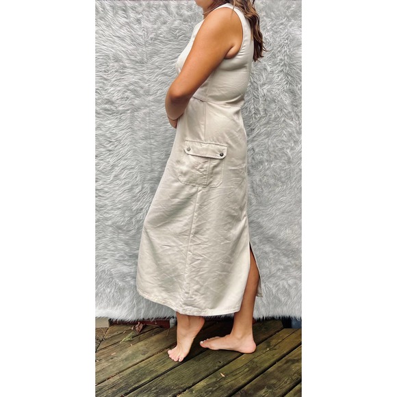HSZ Studio Vintage Canvas sleeveless midi dress cream size medium - Picture 4 of 8